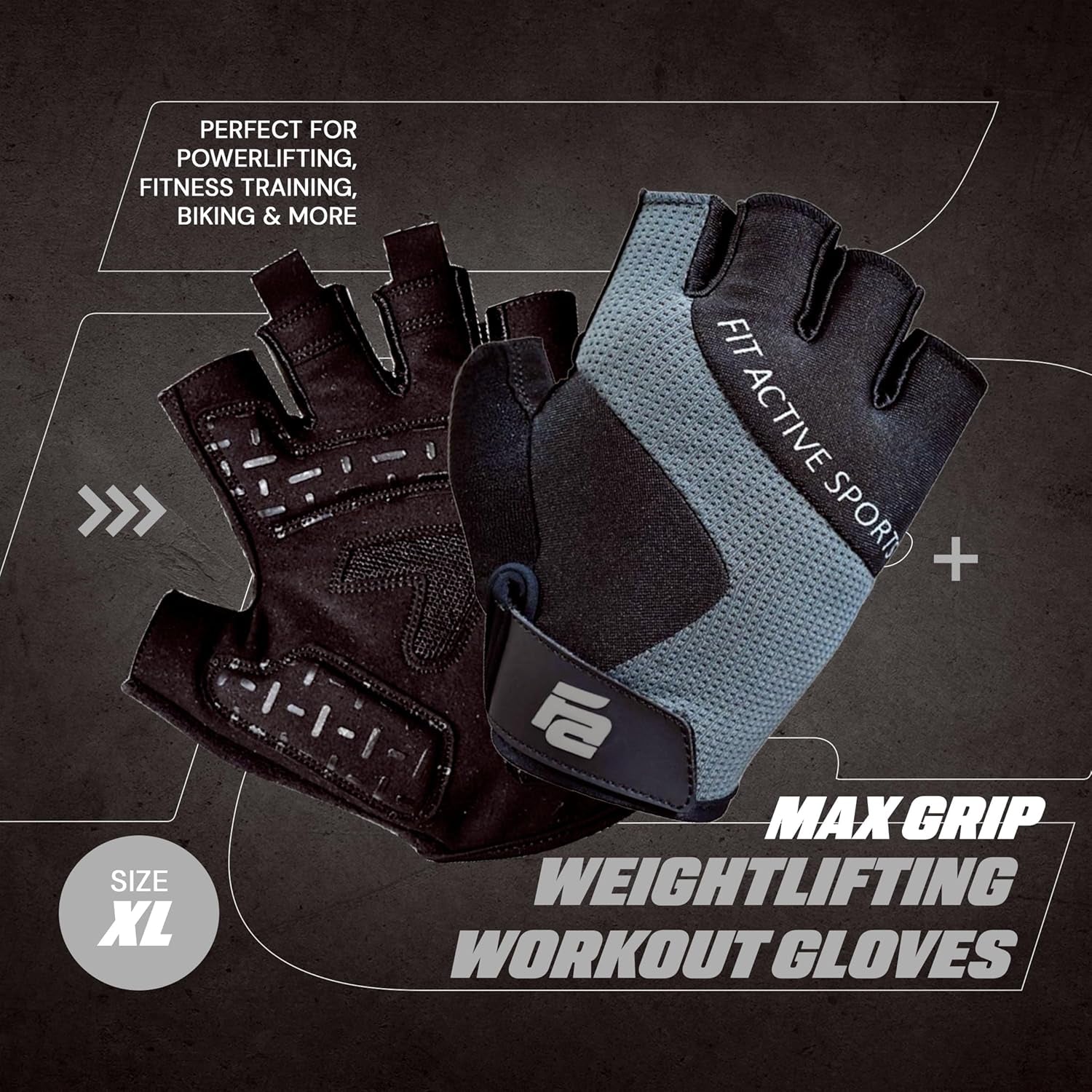 Max Grip Weight Lifting Workout Gloves for Gym Lifting, Biking, Fitness Training | Lightweight, Breathable, Non Slip | Men and Women