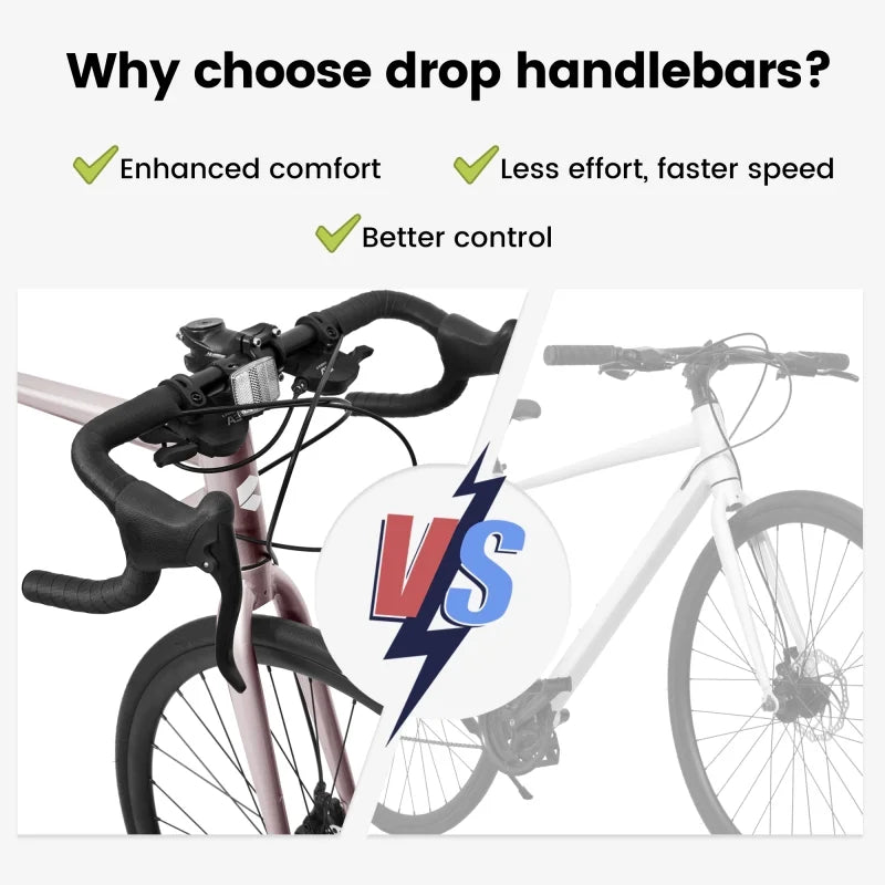 A28320RS 700Cx28 Road Bike for Women and Man, Lightweight Aluminum Frame, 16-Speed with Trigger Shifters, Fast Acceleration, Disc Brakes, Anti-Slip Handlebars, Ideal for City Commuting