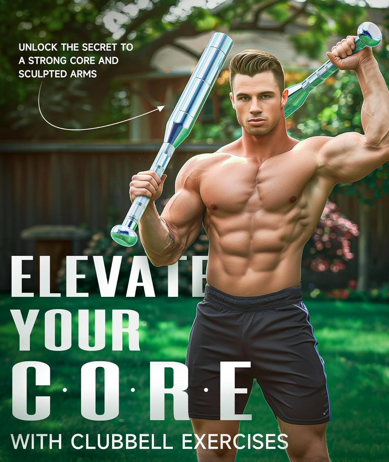 Adjustable Macebell Clubbell for Strength Training, 6/8-In-1 Premium Steel Indian Club for Full Body, Muscles, Shoulder, Grips & Forearms Workouts to Stretching