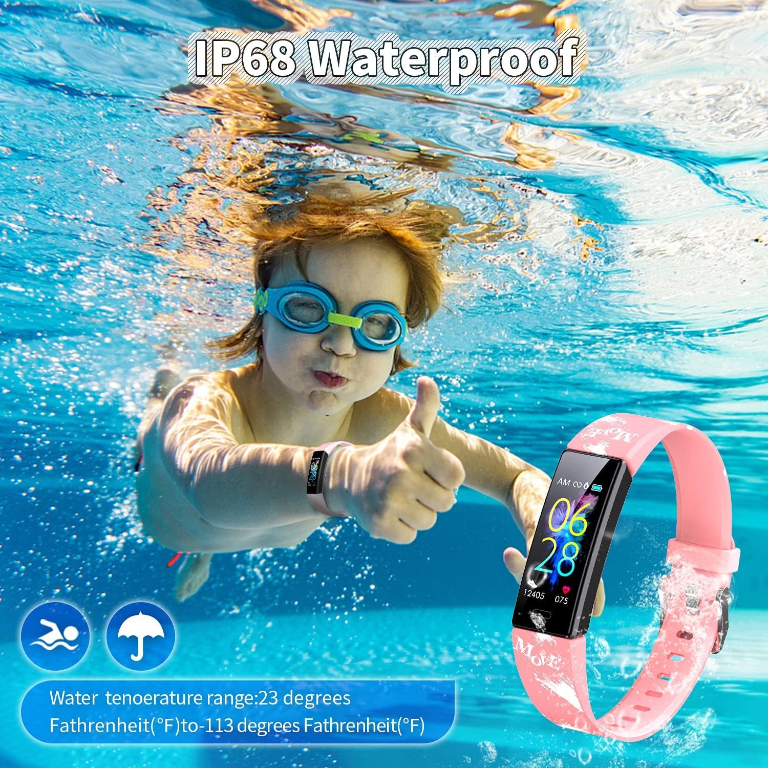 Kids Fitness Tracker Watch - Waterproof Smartwatch with Pedometer, Stopwatch & 11 Sport Modes for Ages 6-16