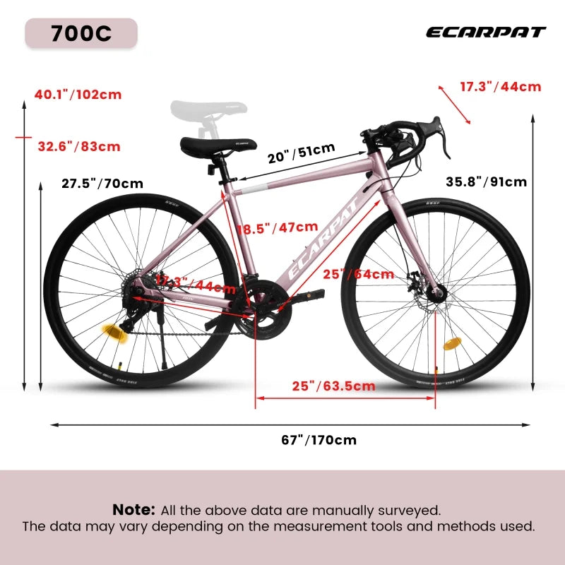 A28320RS 700Cx28 Road Bike for Women and Man, Lightweight Aluminum Frame, 16-Speed with Trigger Shifters, Fast Acceleration, Disc Brakes, Anti-Slip Handlebars, Ideal for City Commuting