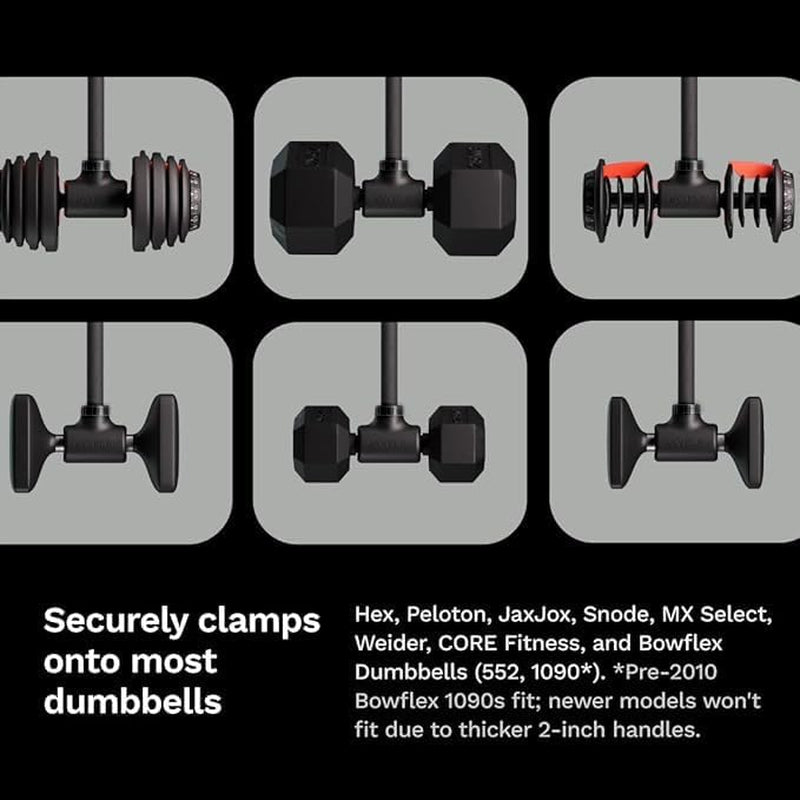 Hyperbell Dumbbell Converter - Convert Dumbbells to Barbell Set and Kettlebell for Home Fitness - Adjustable & up to 200 Lb Capacity Weight Barbell for Weight Lifting