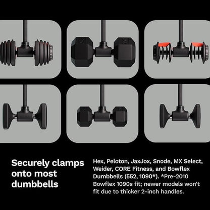 Hyperbell Dumbbell Converter - Convert Dumbbells to Barbell Set and Kettlebell for Home Fitness - Adjustable & up to 200 Lb Capacity Weight Barbell for Weight Lifting