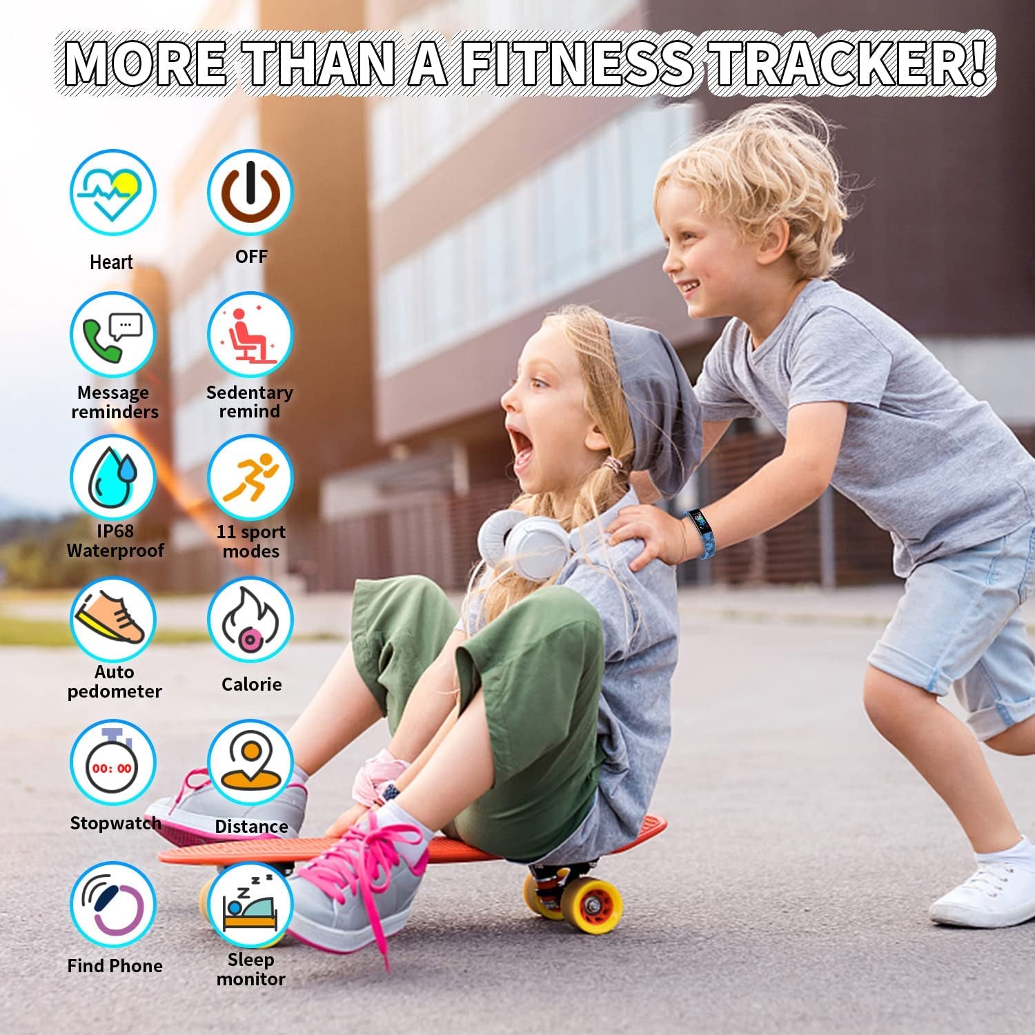 Kids Fitness Tracker Watch - Waterproof Smartwatch with Pedometer, Stopwatch & 11 Sport Modes for Ages 6-16