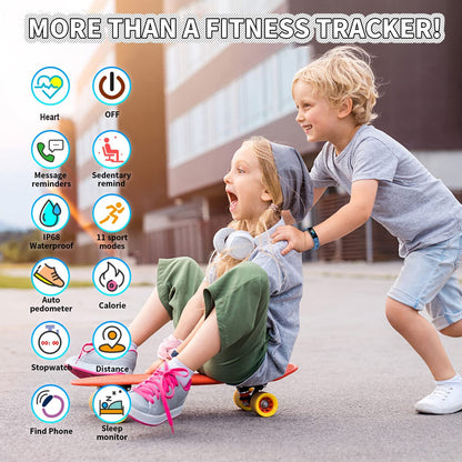Kids Fitness Tracker Watch - Waterproof Smartwatch with Pedometer, Stopwatch & 11 Sport Modes for Ages 6-16
